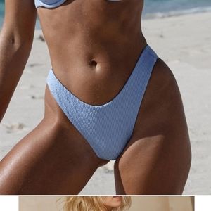 Monday swimwear bikini bottoms bryon periwinkle crinkle medium